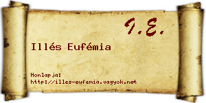 Illés Eufémia névjegykártya